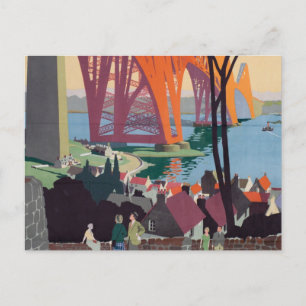 Forth Bridge Scotland Railroad Travel Art Briefkaart