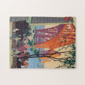  Forth Bridge Scotland Railroad Travel Art Legpuzzel (Horizontaal)