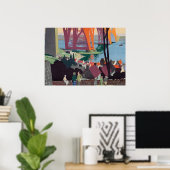 Forth Bridge Scotland Railroad Travel Art Poster (Thuiskantoor)