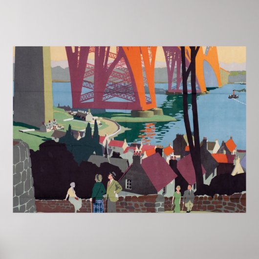 Forth Bridge Scotland Railroad Travel Art Poster (Voorkant)