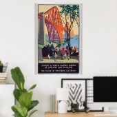 Forth Bridge Scotland Railroad Travel Art Poster (Thuiskantoor)