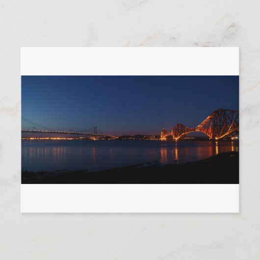 Forth Bridges bij nacht Briefkaart (Voorkant)