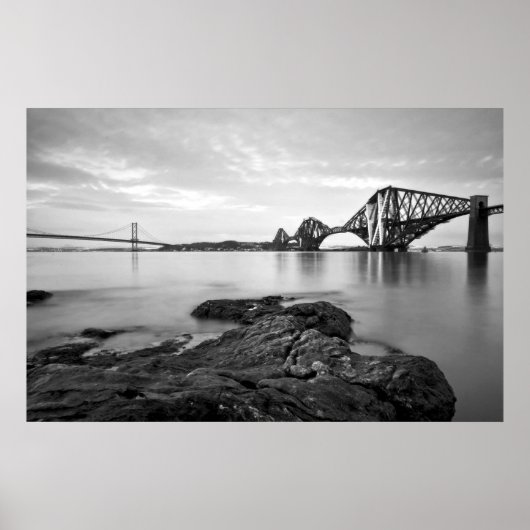 Forth Bridges zwart-wit Poster (Voorkant)