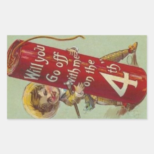 Forth of July ga met mij weg Rechthoekige Sticker (Voorkant)