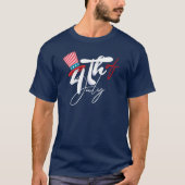 Forth of July Tekst en een patriottisch Pet Ontwer T-shirt (Voorkant)