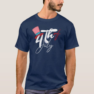 Forth of July Tekst en een patriottisch Pet Ontwer T-shirt