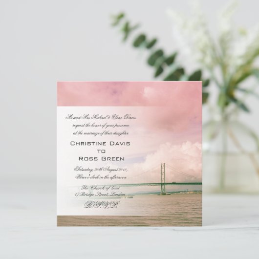 Forth Road Bridge, Edinburgh trouwuitnodiging Kaart (Staand voorkant)