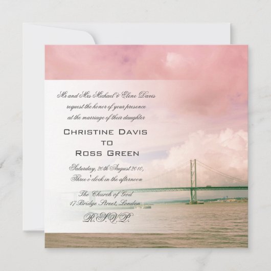 Forth Road Bridge, Edinburgh trouwuitnodiging Kaart (Voorkant)