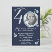 Fortieth Water Bubbles Birthday Party Invitation Kaart (Staand voorkant)