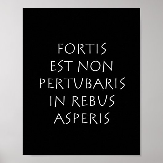 Fortis est non pertubaris in rebus asperis poster (Voorkant)