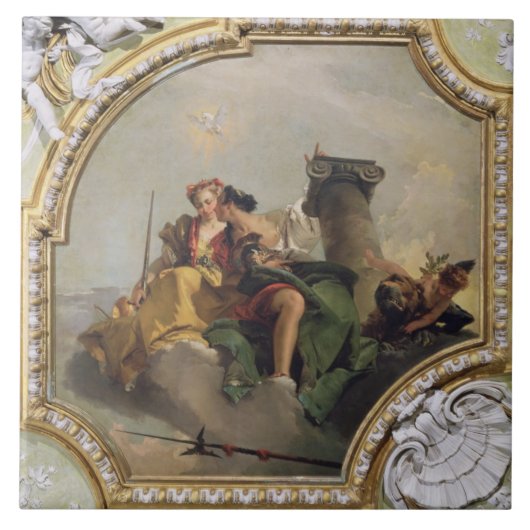 Fortitude and Justice van de "Sala Capitolare" Tegeltje (Voorkant)