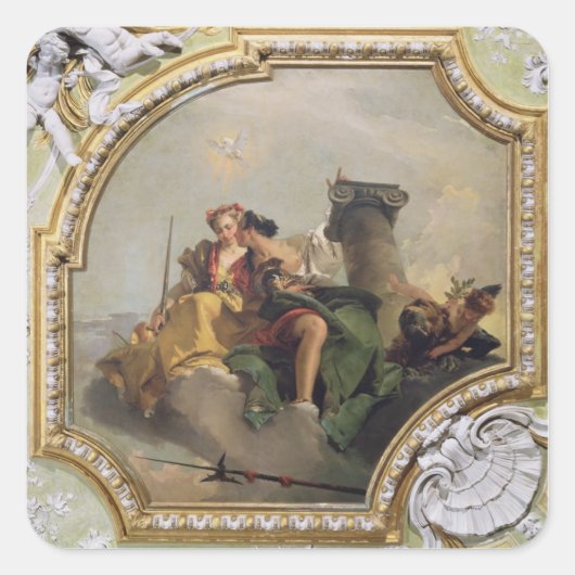 Fortitude and Justice van de Sala Capitolare Vierkante Sticker (Voorkant)