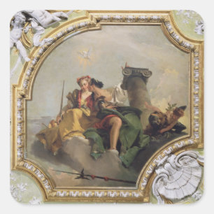 Fortitude and Justice van de "Sala Capitolare" Vierkante Sticker