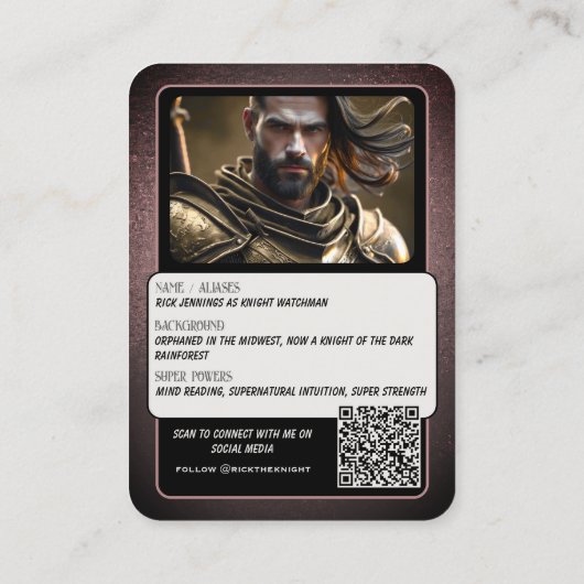 Fortitude Cosplay Character Trading Cards QR Code Visitekaartje (Achterkant)