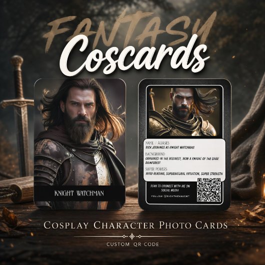 Fortitude Cosplay Karakter Trading Kaarten QR Code Visitekaartje
