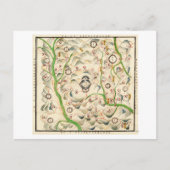 Fortonnen in Xin Xi Ying, Yunnan Provence Map Briefkaart (Voorkant)