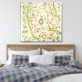 Fortonnen in Xin Xi Ying, Yunnan Provence Map Canvas Afdruk (Insitu (Slaapkamer))