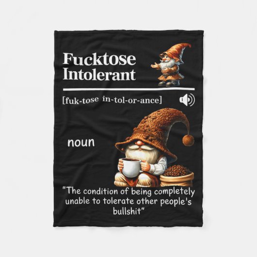 Fortose Intolerant Definition Funny Gnome Coffee  Fleece Deken (Voorkant)