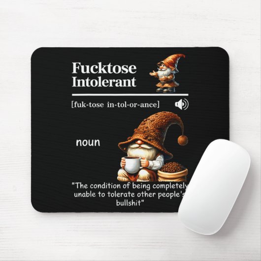Fortose Intolerant Definition Funny Gnome Coffee  Muismat (Met muis)