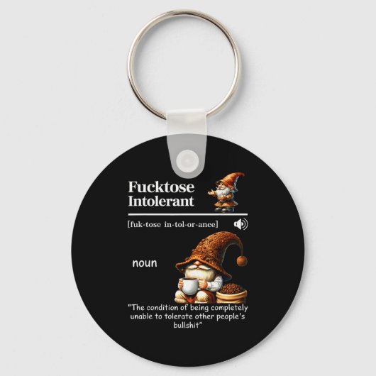Fortose Intolerant Definition Funny Gnome Coffee Sleutelhanger (Voorkant)
