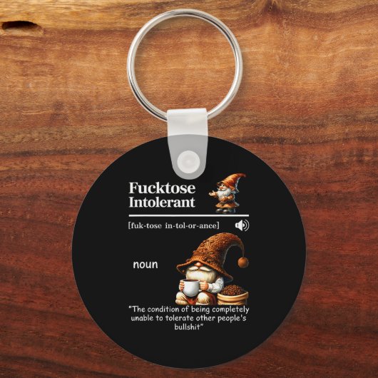Fortose Intolerant Definition Funny Gnome Coffee  Sleutelhanger (Voorkant)
