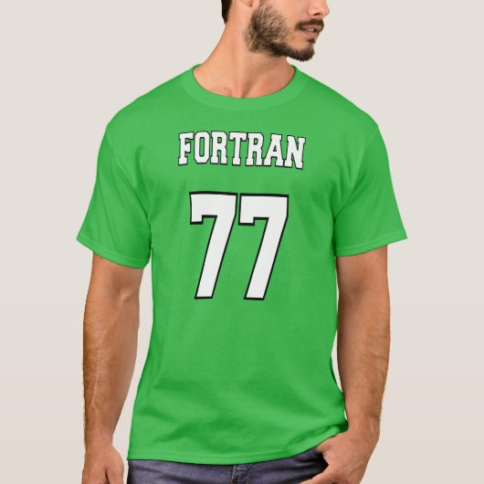 FORTRAN 77: White/Green voor Fortran Programmers T-shirt (Voorkant)