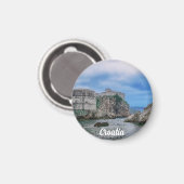 Fortress walls, rocky kust en zee in Kroatië Magneet (Voorkant / Achterkant)