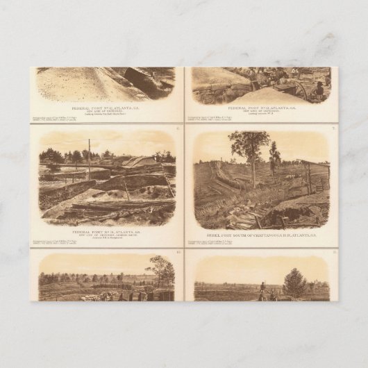 Forts, batterijen, Atlanta, Ga Briefkaart (Voorkant)