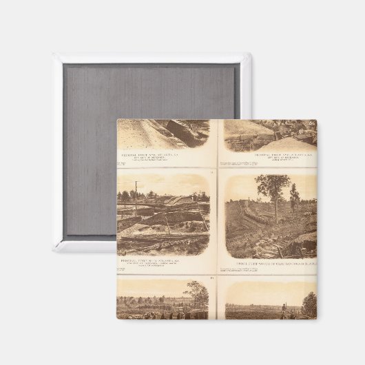 Forts, batterijen, Atlanta, Ga Magneet (Voorkant / Achterkant)