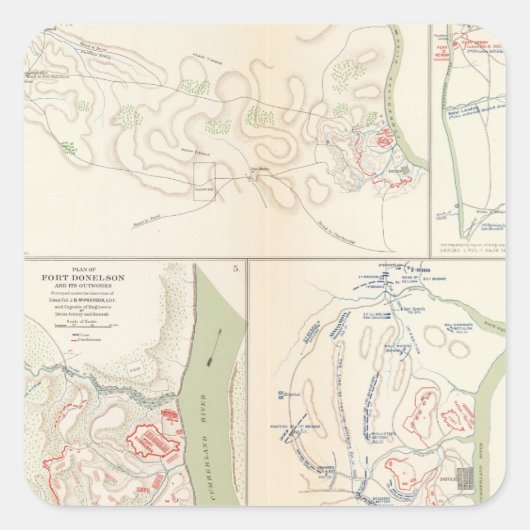 Forts Henry & Donelson Vierkante Sticker (Voorkant)