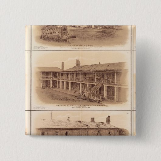 Forts Sumter & Moultrie Vierkante Button 5,1 Cm (Voorkant)