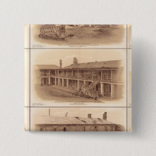 Forts Sumter & Moultrie Vierkante Button 5,1 Cm