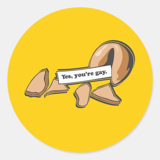 Fortuin Cookie - Je bent homoseksueel Ronde Sticker (Voorkant)