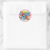 "Fortuin en plezier" Ronde Sticker (Tas)