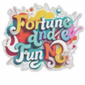 "Fortuin en plezier" Sticker (Voorkant)