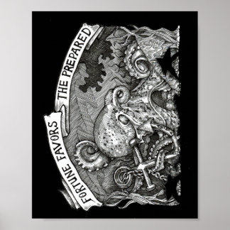 Fortuin is gunstig voor de bereide oplossing (zwar poster