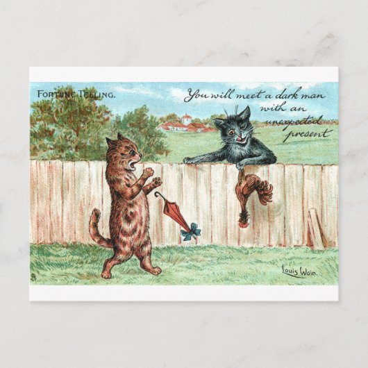 Fortuin Telling Onverwacht Gift door Louis Wain Briefkaart (Voorkant)