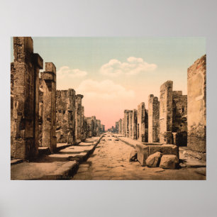 Fortuna Street, Pompeï, Campanië, Italië Poster