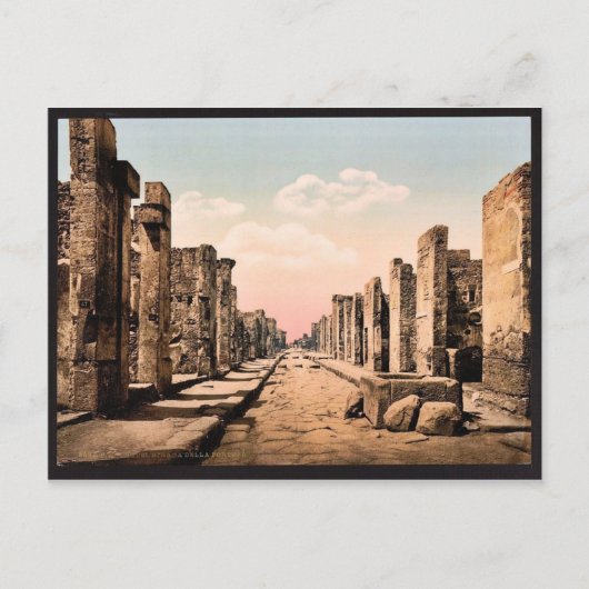 Fortuna Street, Pompeii, Italië,  Fotochrom Briefkaart (Voorkant)