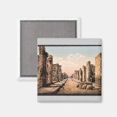 Fortuna Street, Pompeii, Italië Photochrom Magneet (Voorkant / Achterkant)