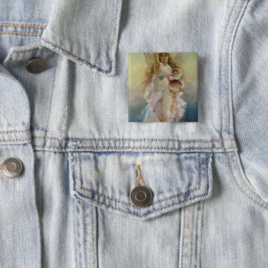 Fortuna Vierkante Button 5,1 Cm (In situ)