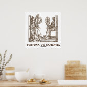 Fortuna vs Sapientia (16e eeuw — houtengraving) Poster (Keuken)
