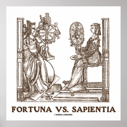 Fortuna vs Sapientia (16e eeuw — houtengraving) Poster (Voorkant)