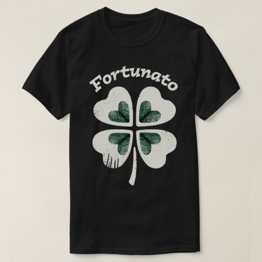 Fortunato Emblem Distressed FourLeaf Graphic Desig T-shirt (Design voorkant)