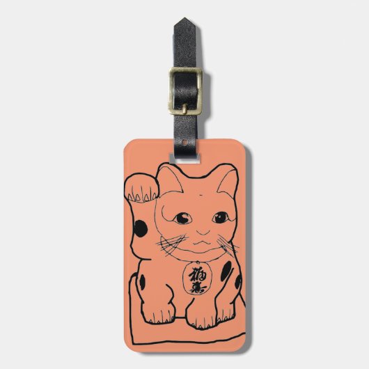 "Fortune Cat" Bagagelabel (Voorkant verticaal)