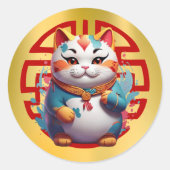 Fortune Cat Chinees Nieuwjaar Stickers (Voorkant)