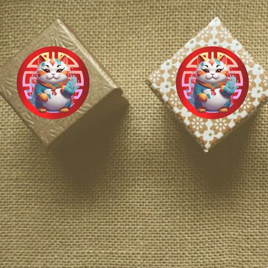 Fortune Cat Chinees Nieuwjaar Stickers