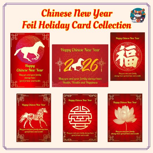 Fortune Chinees Nieuwjaar Folie vakantie Kaart