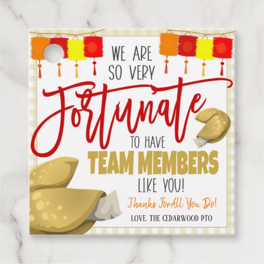 Fortune Cookie Bedankt Cadeau Label (Voorkant)