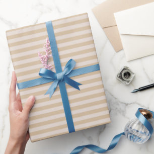Fortune Cookie Bruine & Roomkleurige Strepen Cadeaupapier